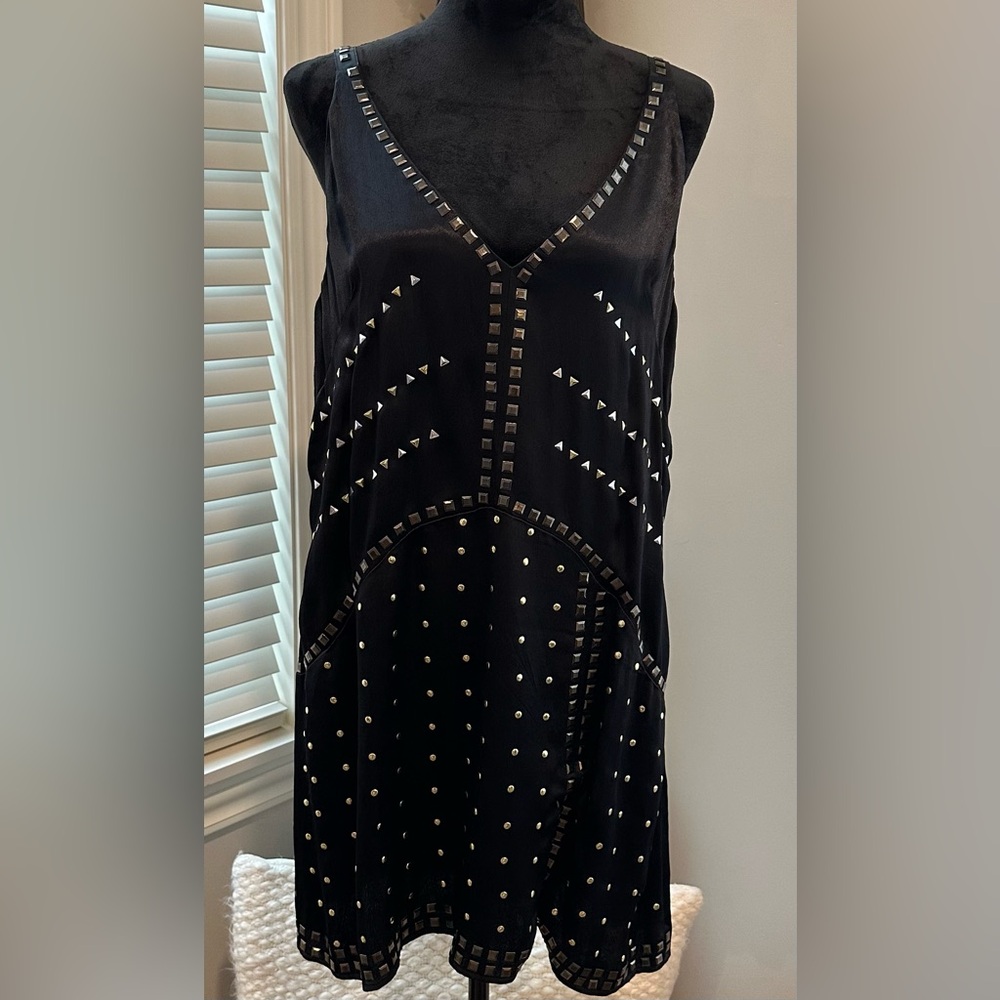 ✨NWT✨ Anthropologie Embellished Deep V Mini Dress Size M